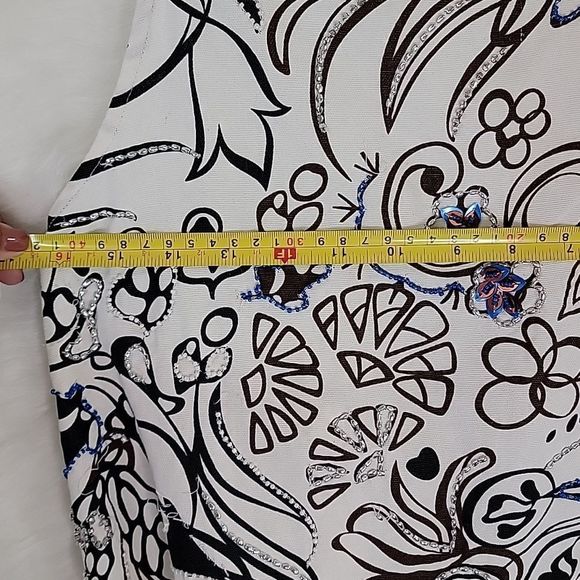 NWT ZARA FLORAL PAISLEY BEADED DRESS BROWN WHITE BLUE small - Picture 9 of 10